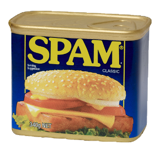 A can of spam is shown.